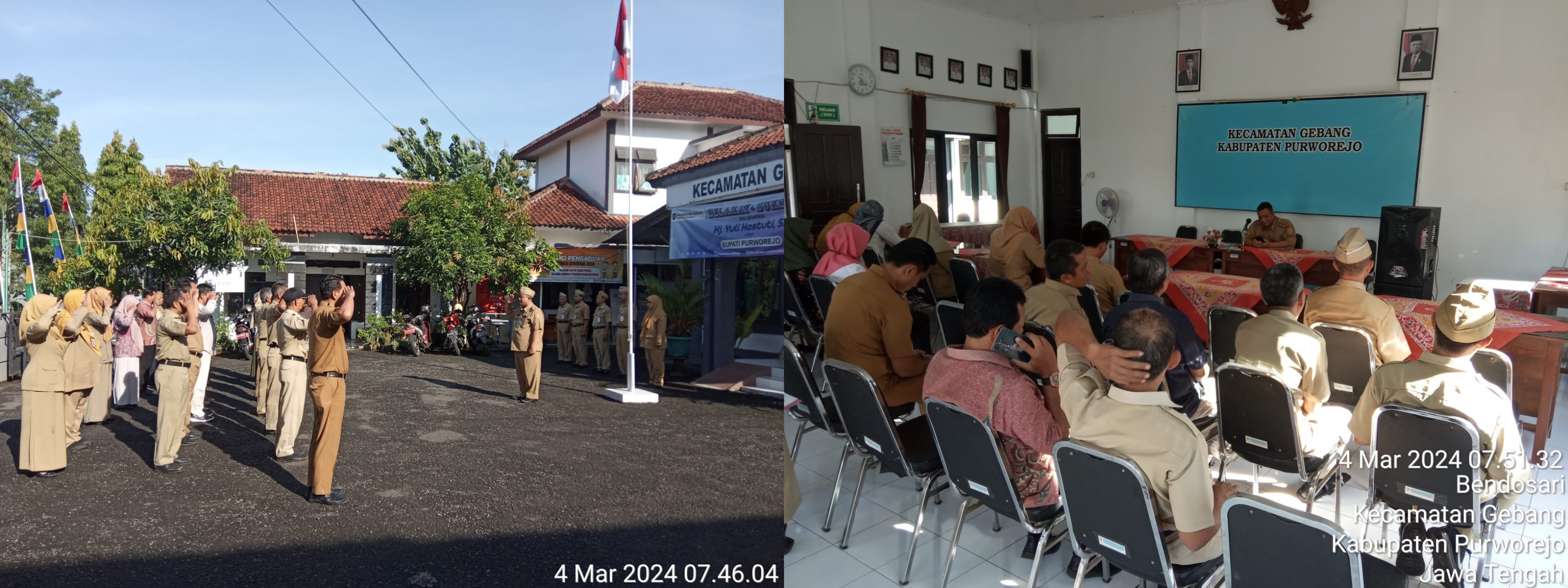 GIAT APEL PAGI DAN STAF MEETING KARYAWAN-KARYAWATI KECAMATAN GEBANG