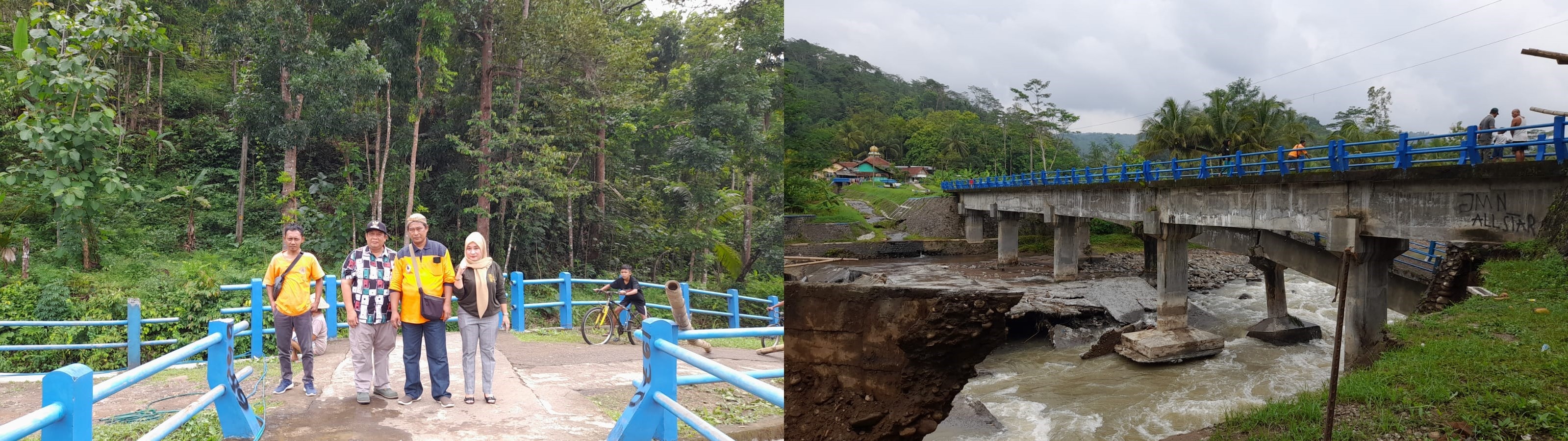 CAMAT GEBANG MONITORING JEMBATAN AMBROL DESA KRAGILAN KECAMATAN GEBANG