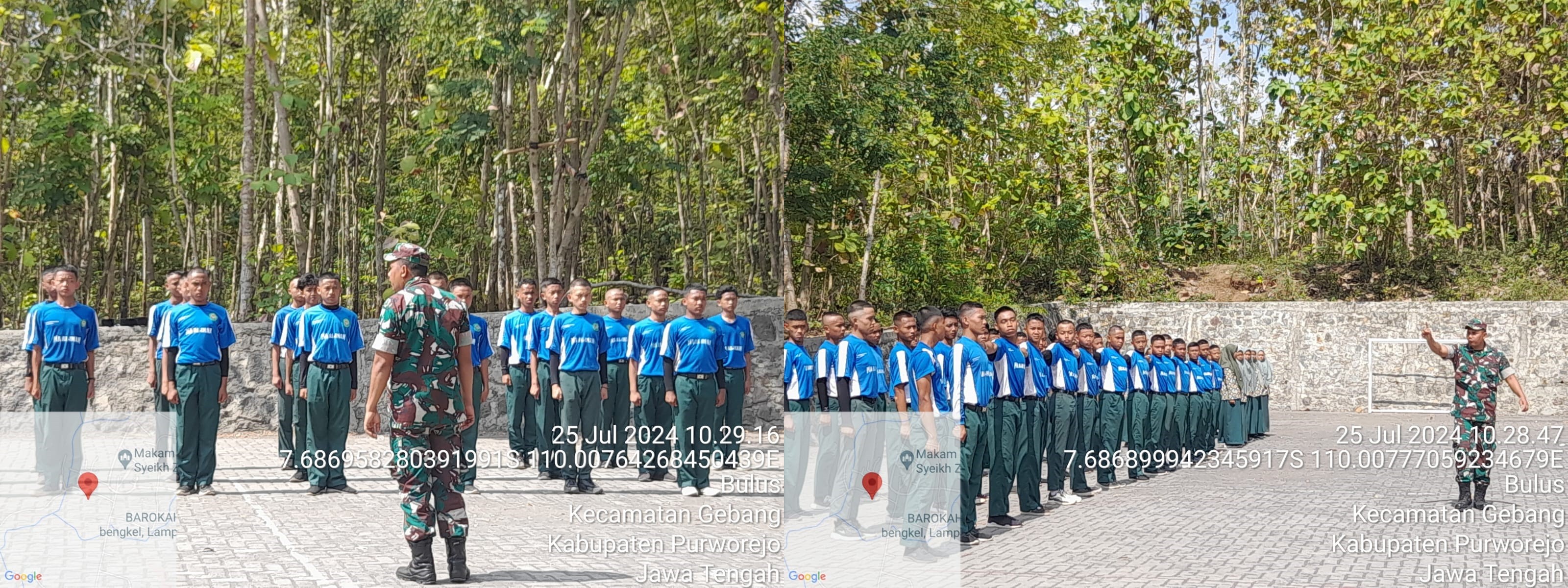 MONITORING LATIHAN PASKIBRA DI LAPANGAN MA AL IMAN BULUS KECAMATAN GEBANG