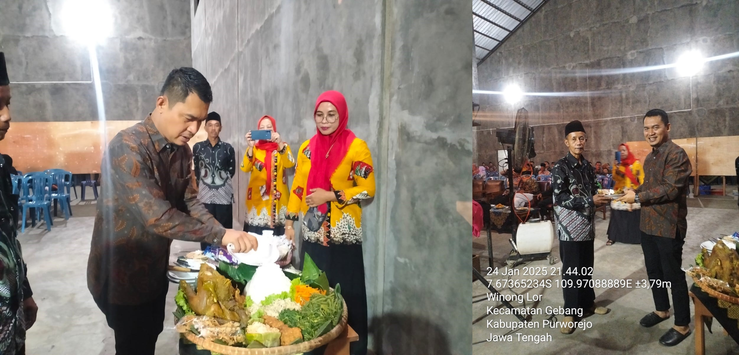 CAMAT GEBANG POTONG TUMPENG DALAM RANGKA MERTI DESA WINONGLOR SEKALIGUS SLUP2AN GEDUNG OLAHRAGA BARU DESA WINONGLOR KECAMATAN GEBANG