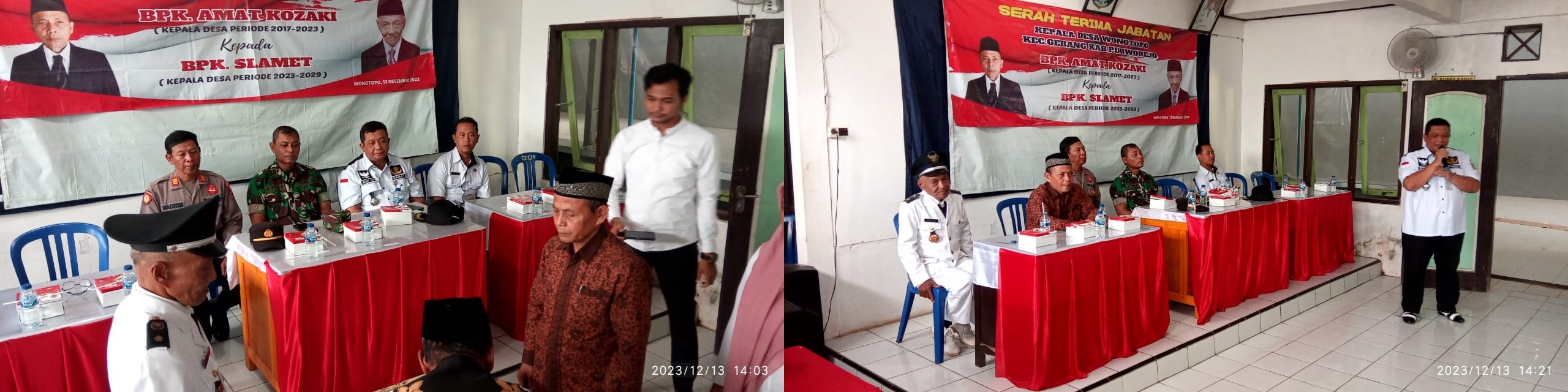 CAMAT GEBANG HADIRI SERTIJAB KEPALA DESA WONOTOPO KECAMATAN GEBANG