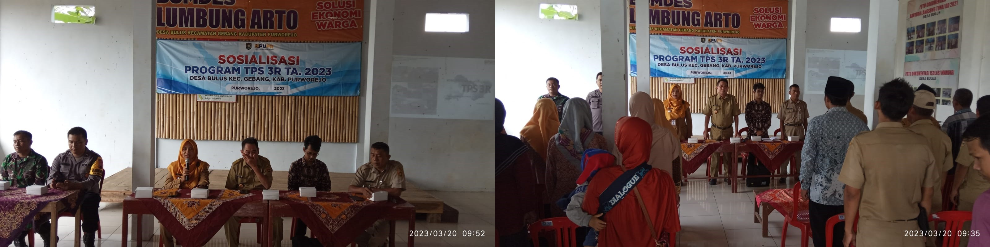 SOSIALISASI PROGRAM TEMPAT PENGOLAHAN SAMPAH REDUCE-REUSE-RECYCLE (TPS 3R) TA 2023 DI DESA BULUS KECAMATAN GEBANG