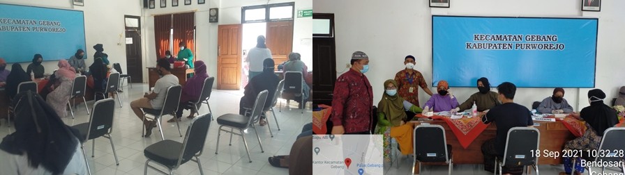 MONITORING VAKSIN DI AULA KECAMATAN GEBANG